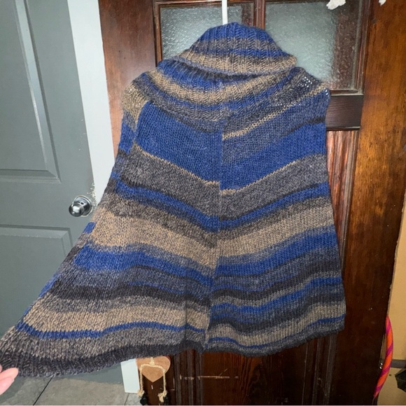 PHO made in Italy wool VINTAGE poncho gorgeous colours - Picture 4 of 7